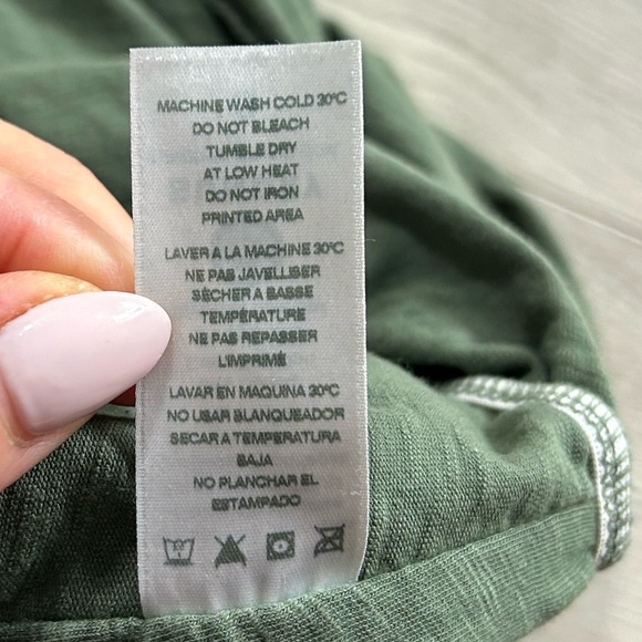 Anthropologie Sundry Shirred Green Long Sleeve Dress - Picture 7 of 12